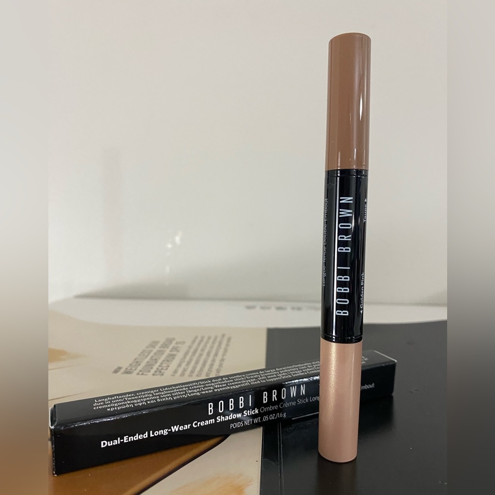 Bobbi Brown Dual-Ended Long-Wear Cream Shadow Stick, Golden Pink/ Taupe, New
